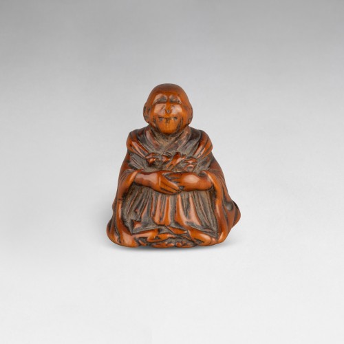  - Netsuke - Saigyo Hoshi the poet looking at the Fuji, Japan Edo