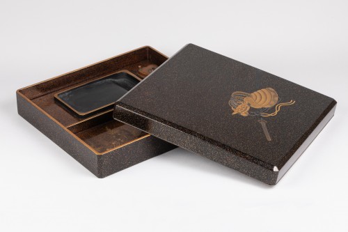 Asian Works of Art  - Suzuribako - Important model of a writing box Kabuto Deers, Japan Edo