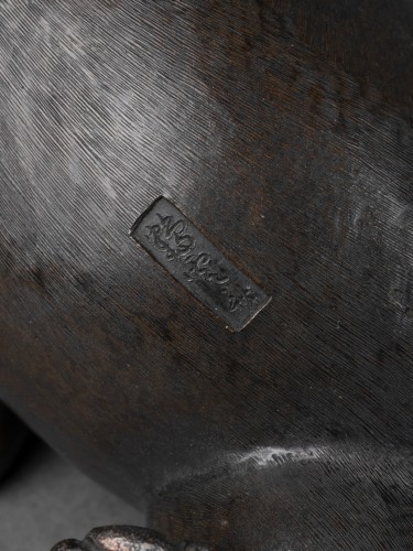 Petit Lièvre en bronze, Japon Edo Meiji - 