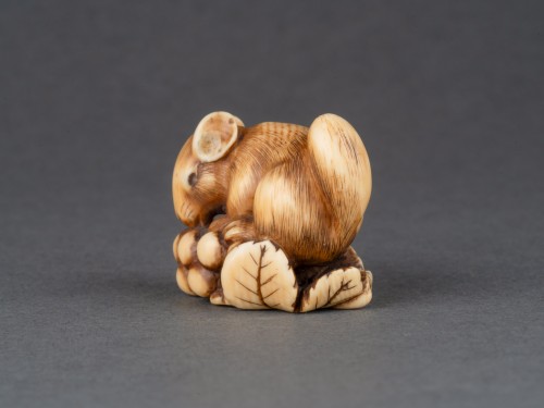 Ivory Netsuke By Ranichi Depicting A Dormouse, Edo Japan - Asian Works of Art Style 