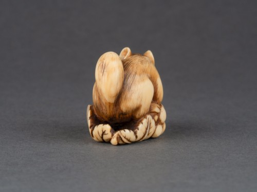Ivory Netsuke By Ranichi Depicting A Dormouse, Edo Japan - 