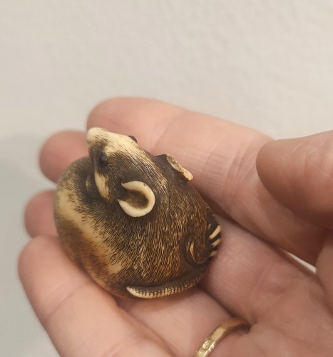 Netsuke, Ravissant modèle de rat, Japon Edo - Reflets des Arts
