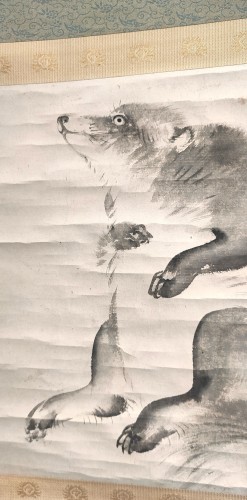Kakejiku. Tanuki. Sumi-e par Nakajima Raisho (1796-1871) Japon Edo - 