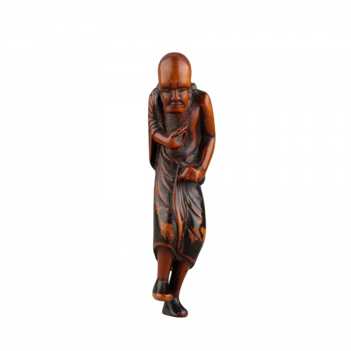 Netsuke - Grand modèle de Rakan, Japon Edo 18e siècle