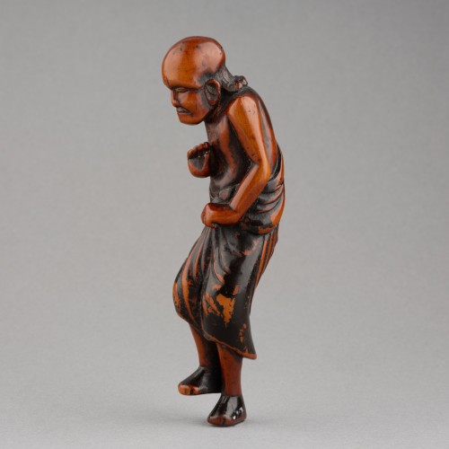 Netsuke - Grand modèle de Rakan, Japon Edo 18e siècle - Arts d