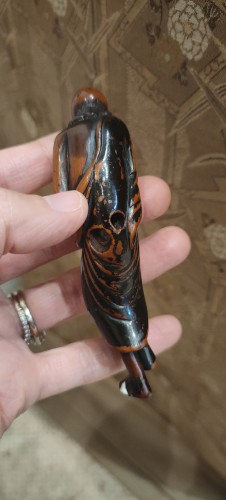 XVIIIe siècle - Netsuke - Grand modèle de Rakan, Japon Edo 18e siècle