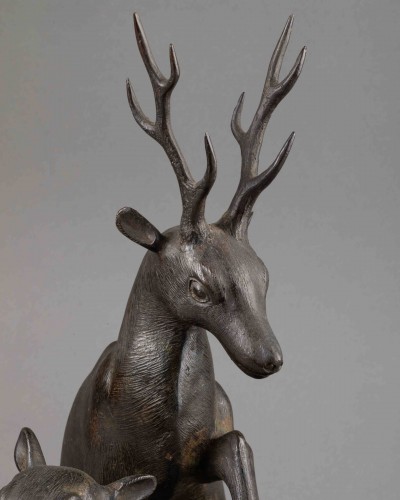 Bronze - Couple of deers - 