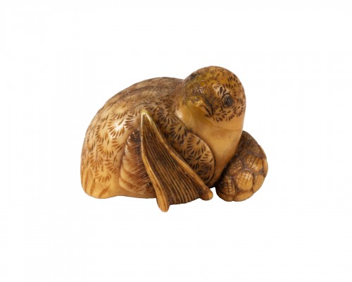 Netsuke caille Japon Edo