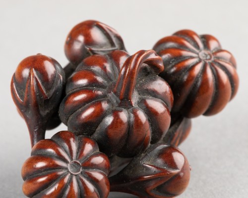 Antiquités - Netsuke - Pumpkins and eggplants, Japan Edo