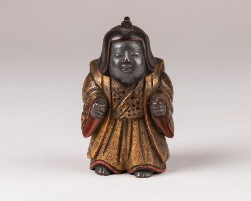 Netsuke - small figure in gold lacquer, Japan Edo - Asian Works of Art Style 