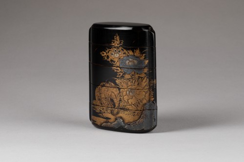 Inro Chat et pivoines, Japon Edo - Reflets des Arts