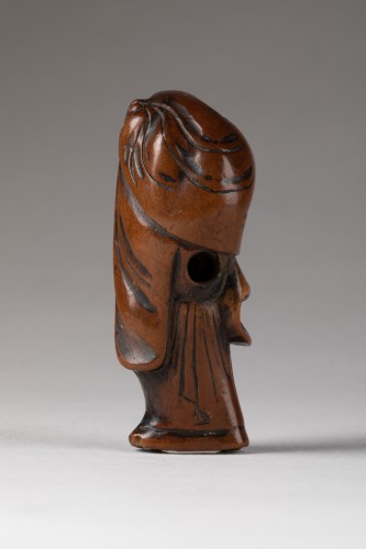 Asian Works of Art  - A bowood Netsuke fox disguised - Japan Edo 18th century
