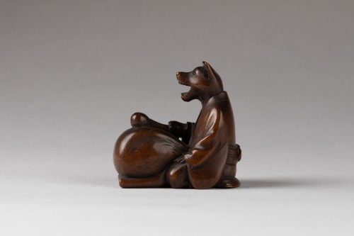 Netsuke - Tanuki no Hara Tsutsumi Japon - Arts d