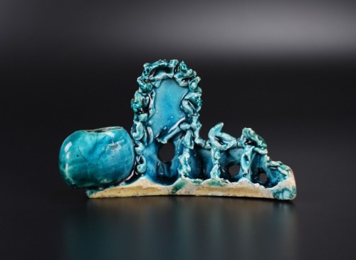  - Chinese porcelain turquoise brush rest, Kangxi, Qing dynasty