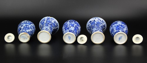 Chinese porcelain Kangxi 5-piece garniture set, Qing dynasty - 