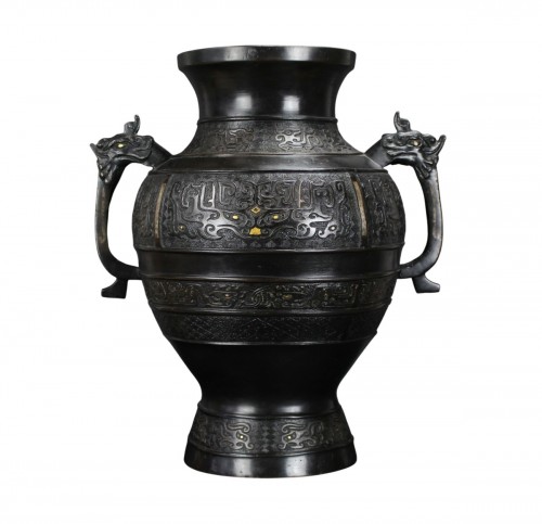Vase Chinois en bronze XVIIIe Siècle / XIXe Siècle Dynastie Qing