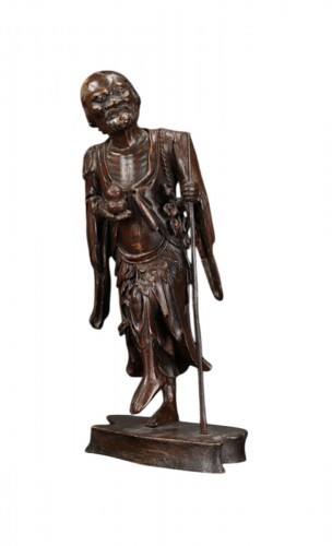 A Chinese Lacquered Wooden Figure Of Li Tieguai, Qing Dynasty, 18th/19th C.