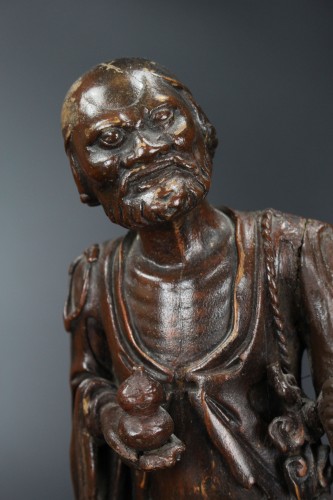 Asian Works of Art  - A Chinese Lacquered Wooden Figure Of Li Tieguai, Qing Dynasty, 18th/19th C.