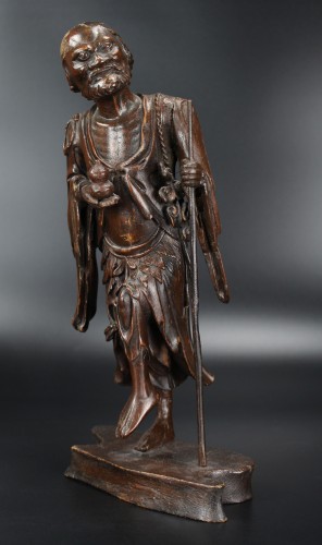 19th century - A Chinese Lacquered Wooden Figure Of Li Tieguai, Qing Dynasty, 18th/19th C.