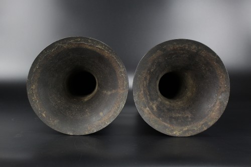  - A Pair Of Large Chinese Archaistic Bronze ‘gu' Vases, Ming / Qing Dynasty
