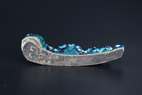 Repose-pinceaux en porcelaine chinoise turquoise, Kangxi et de la dynastie Qing - 