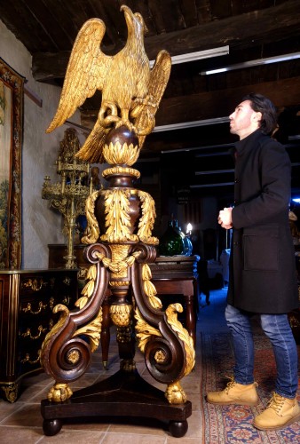 Large lectern with an eagle in gilded wood, 18th century - Decorative Objects Style 