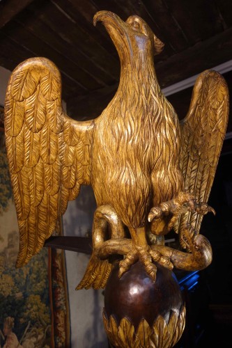 Decorative Objects  - Large lectern with an eagle in gilded wood, 18th century