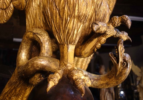 Large lectern with an eagle in gilded wood, 18th century - 