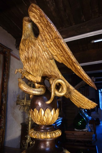 18th century - Large lectern with an eagle in gilded wood, 18th century