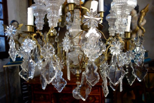 Important church cage chandelier in cut crystal - Lighting Style 