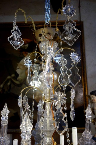  - Important church cage chandelier in cut crystal