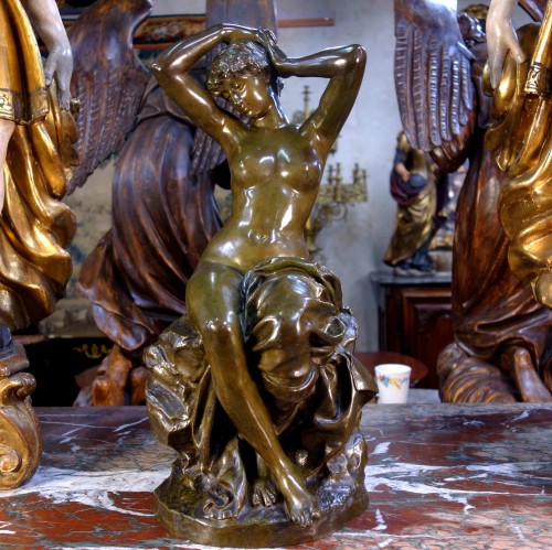XIXe siècle - Baigneuse s’attachant les cheveux – Friedrich Beer (1846-1912)