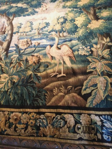 Grande Tapisserie d’Aubusson : Verdure au château - Méounes Antiquités