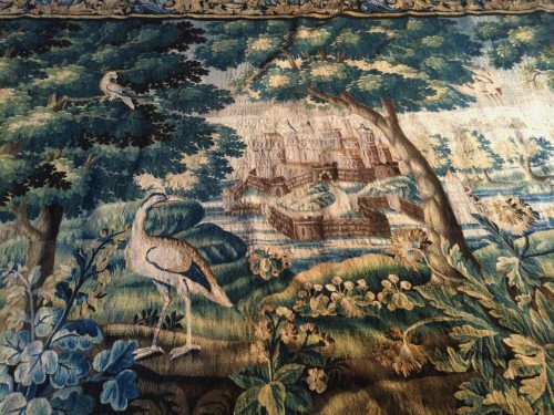 Antiquités - Grande Tapisserie d’Aubusson : Verdure au château