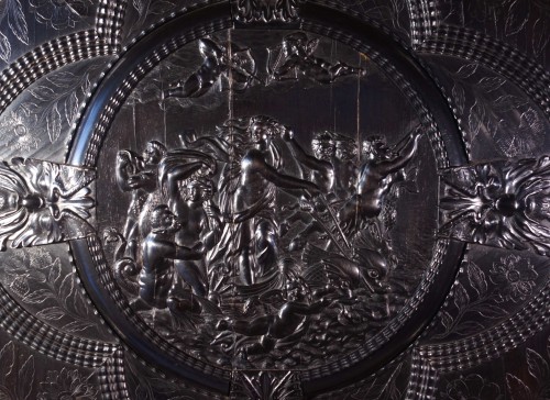 Important ebony cabinet with Seven Virtues - 