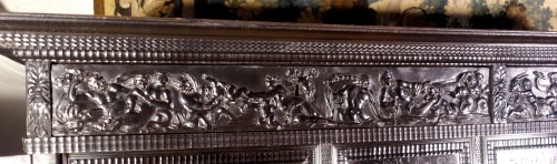 Important ebony cabinet with Seven Virtues - 