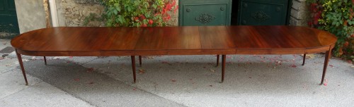 Directoire - Large mahogany banquet table of Directoire period