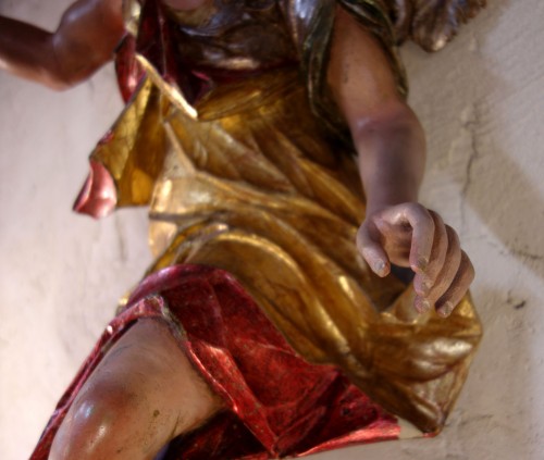 Statue of the Archangel Gabriel in gilded and polychrome wood - 