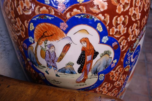 20th century - Large pair of Asian earthenware vases