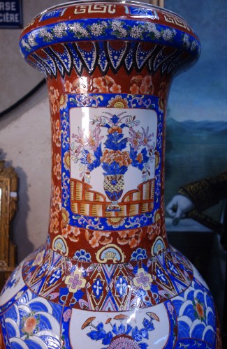 Large pair of Asian earthenware vases - 