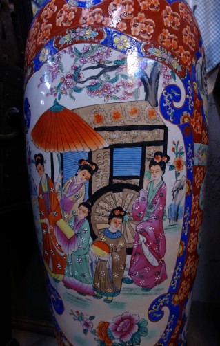  - Large pair of Asian earthenware vases