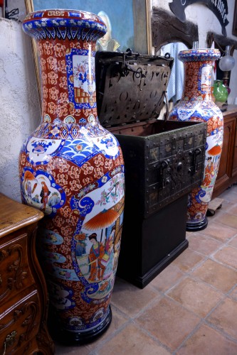 Antiquités - Large pair of Asian earthenware vases