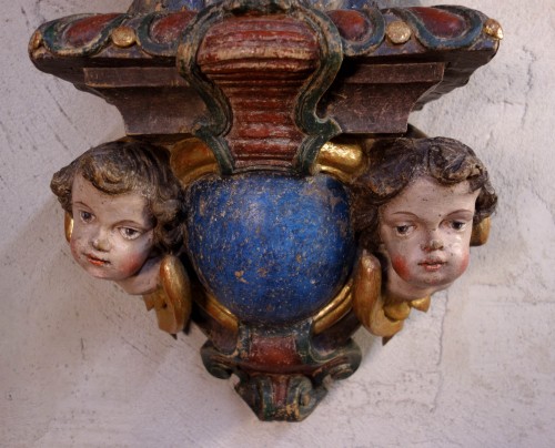  - Grande statue en bois polychrome de la Vierge Immaculée