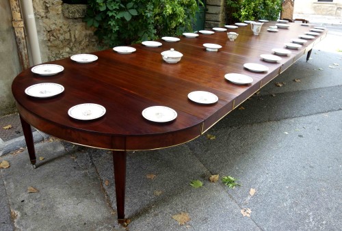 6-meter mahogany conference table with apron - Directoire