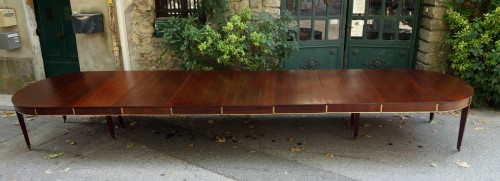 Antiquités - 6-meter mahogany conference table with apron