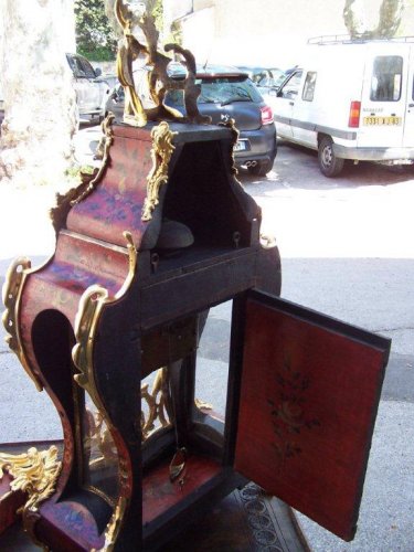 Louis XV - Important cartel vernis Martin et sa console d’applique XVIIIe