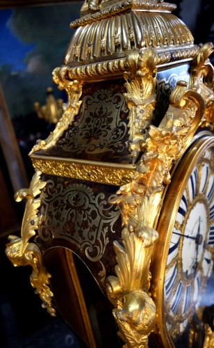 Antiquités - 18th C Cartel Boulle marquetry clock in gilt bronze