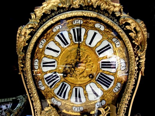 XVIIIe siècle - Grand cartel en marqueterie Boulle "au Chinois" estampillé Foullet XVIIIe