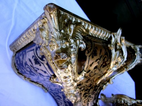 Louis XV - Grand cartel en marqueterie Boulle "au Chinois" estampillé Foullet XVIIIe