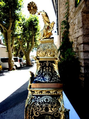 Antiquités - Grand cartel en marqueterie Boulle "au Chinois" estampillé Foullet XVIIIe